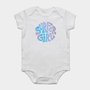 Surfer Girl Retro Logo - Purple and Blue Baby Bodysuit